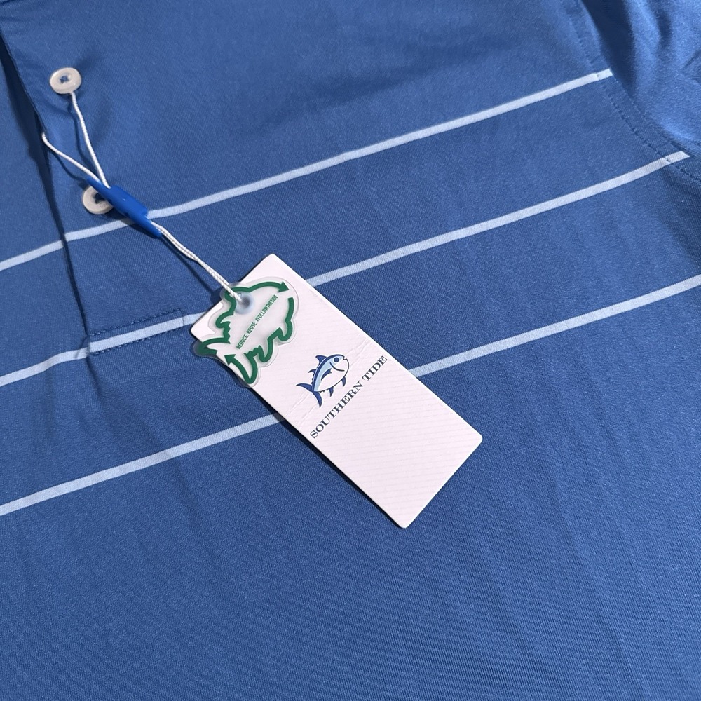 NEW Southern Tide Men's Size Small Atlantic Blue Driver Bay Bridge Stripe Polo S